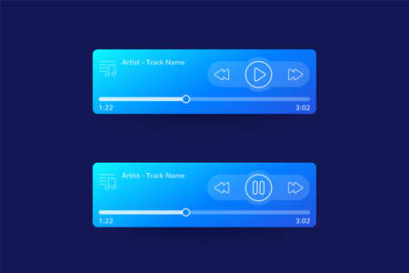 Music player ui, interface design for mobile apps and webのイラスト素材
