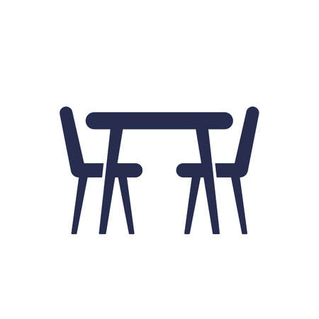dining table and chairs icon isolated on whiteのイラスト素材