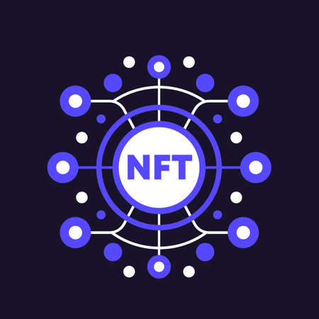 NFT non fungible token, vector illustrationのイラスト素材