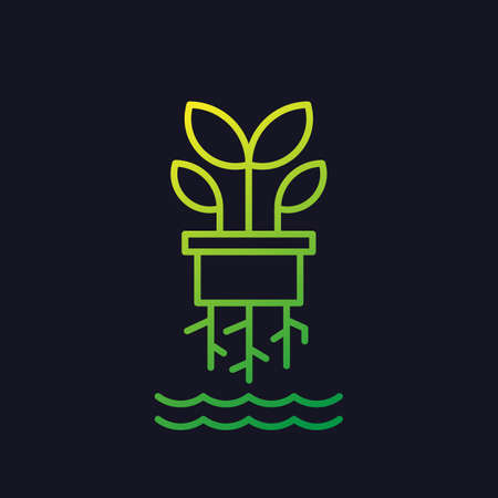 hydroponic farming line vector iconのイラスト素材