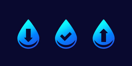 water level icons, low, normal and highのイラスト素材