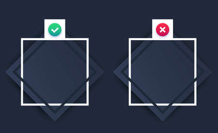 right and wrong banner, dark designのイラスト素材