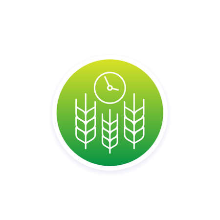 time to harvest line vector iconのイラスト素材