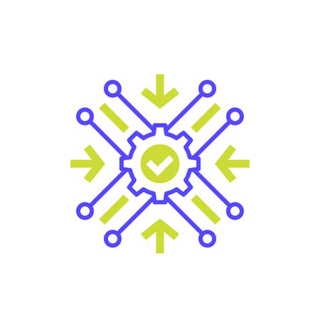 Integration process icon with a gear