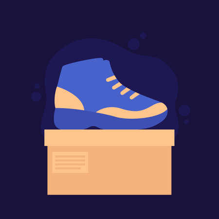 basketball shoes, high top sneakers with a boxのイラスト素材