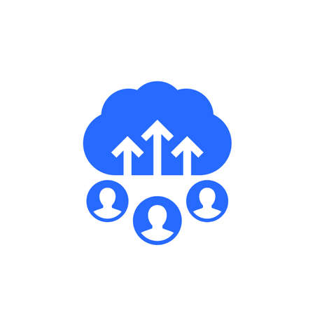 collect user data icon with a cloudのイラスト素材