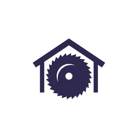 sawmill icon on white, vectorのイラスト素材