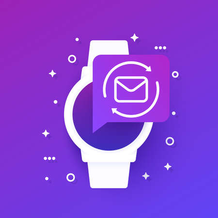 resend mail icon with smart watchのイラスト素材