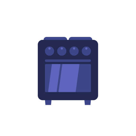 oven vector icon on whiteのイラスト素材