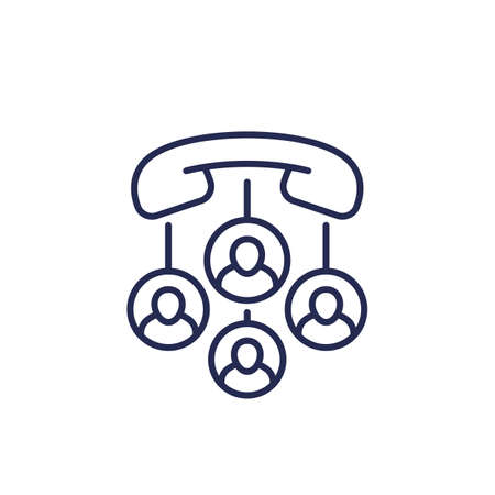 Voip telephony, calls line iconのイラスト素材