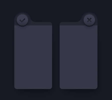 positive and negative comparison, pros and cons list, dark designのイラスト素材