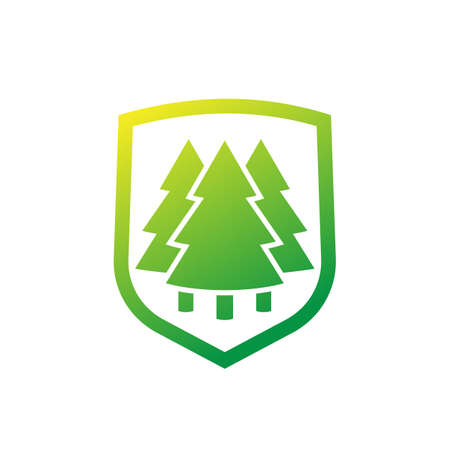 tree protection icon with a shieldのイラスト素材
