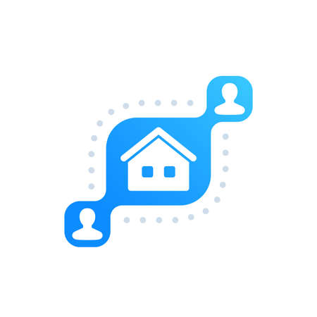tenants and house vector iconのイラスト素材