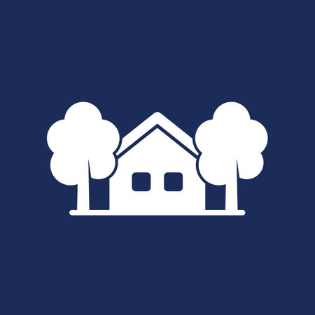 house in suburb vector iconのイラスト素材