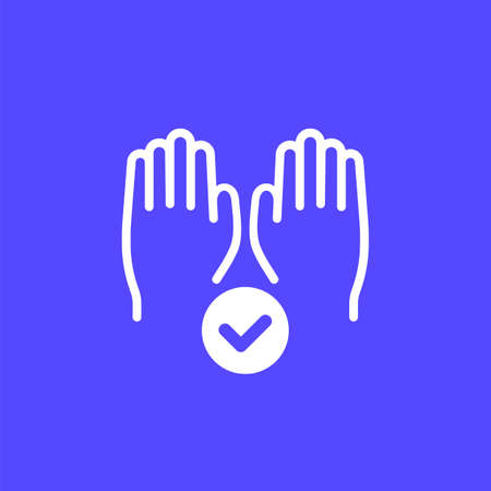 clean hands icon, hygiene and disinfectionのイラスト素材
