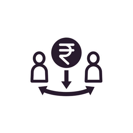 rupee and people icon, vectorのイラスト素材