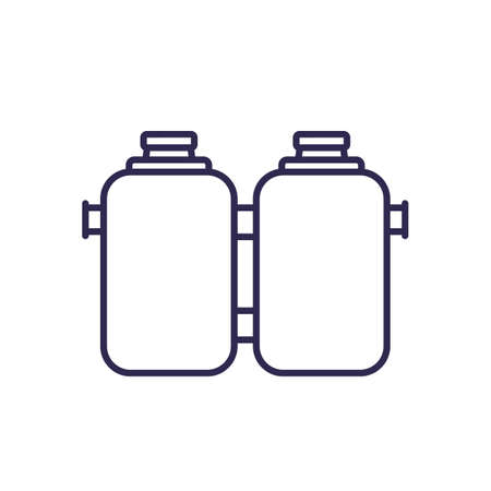 septic system with two tanks line iconのイラスト素材