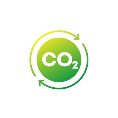 carbon offset and co2 gas reduction iconのイラスト素材