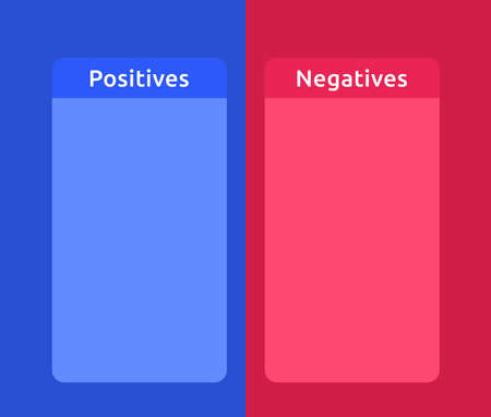 positive and negative comparison, vectorのイラスト素材