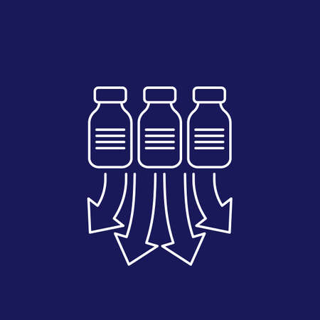 vaccine distribution line vector iconのイラスト素材