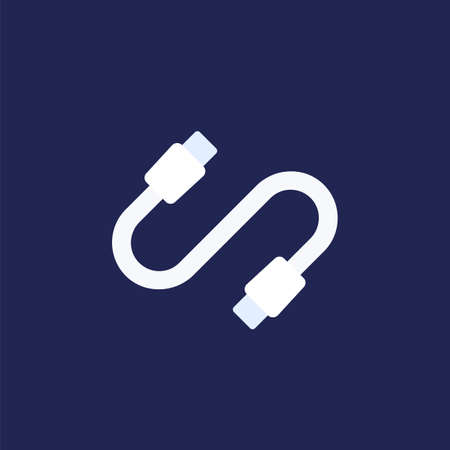 usb cable icon, type-c connectorのイラスト素材