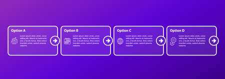 Infographics design, timeline with line icons vector templateのイラスト素材