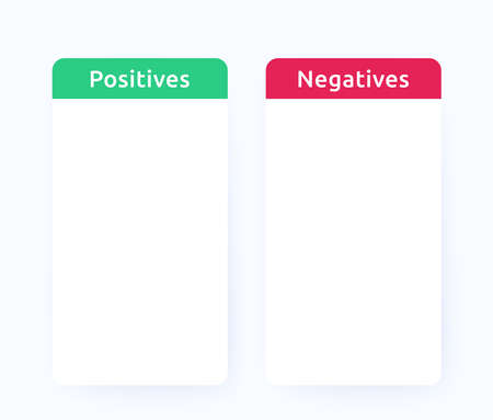 positive and negative comparison, vector designのイラスト素材