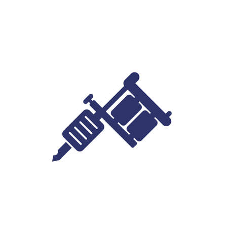 tattoo machine icon on whiteのイラスト素材