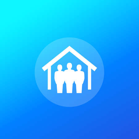 tenants and house icon, vectorのイラスト素材