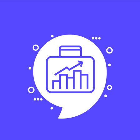 Growing portfolio, finance line iconのイラスト素材