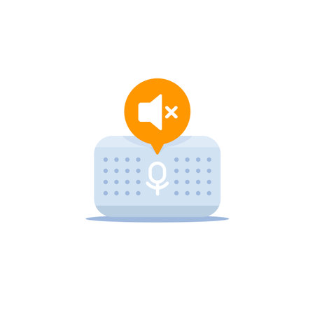 Smart speaker, sound off vector iconのイラスト素材