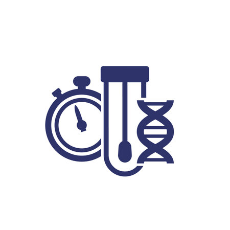 fast dna test icon on whiteのイラスト素材