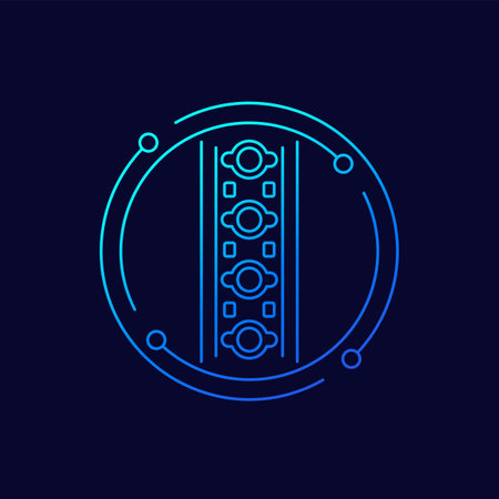 LED strip icon, line designのイラスト素材