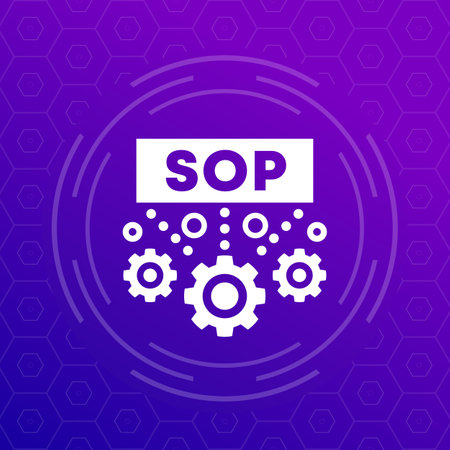 SOP icon, Standard Operating Procedure vectorのイラスト素材