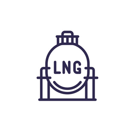 lng tank line icon, industrial gas storageのイラスト素材