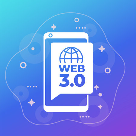 Web 3.0 vector icon with a smartphoneのイラスト素材
