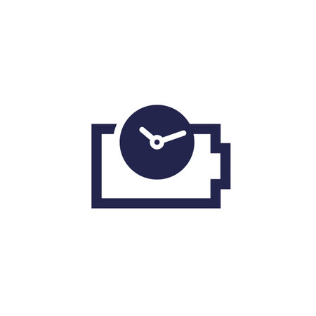 battery time icon, vector signのイラスト素材