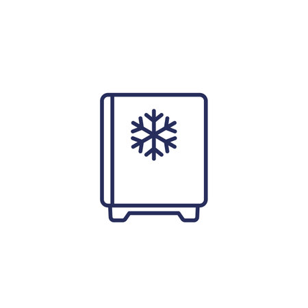 mini fridge icon, small freezer line vectorのイラスト素材