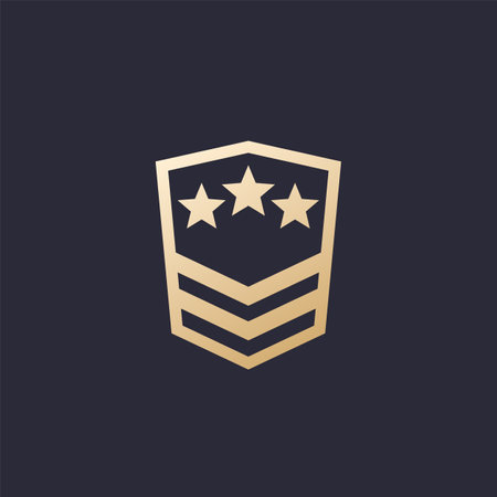 Military rank, army icon with stars, vectorのイラスト素材