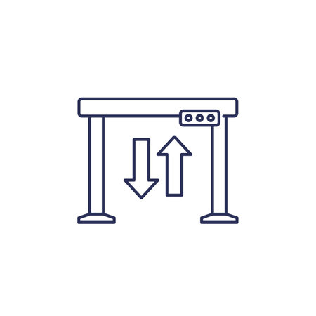 stand up desk line icon on whiteのイラスト素材