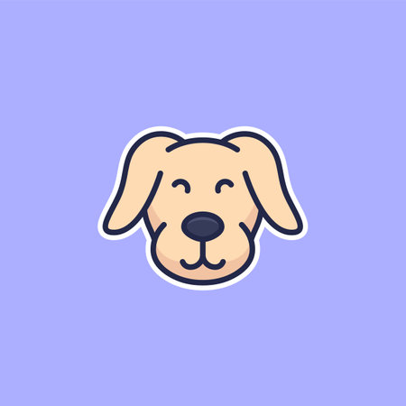 dog, puppy icon with outlineのイラスト素材