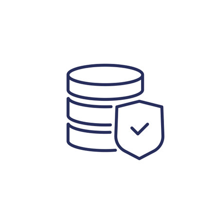 database security line icon on whiteのイラスト素材