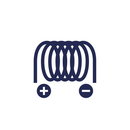 solenoid icon on white, vectorのイラスト素材