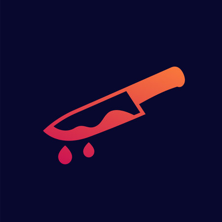 knife in blood or murder vector iconのイラスト素材