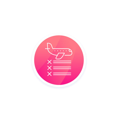 cancelled flights icon, linear designのイラスト素材