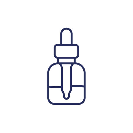 dropper bottle line icon, vectorのイラスト素材