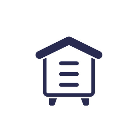 bee house icon on whiteのイラスト素材