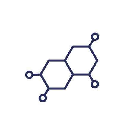 hormone icon with a molecule, line vectorのイラスト素材