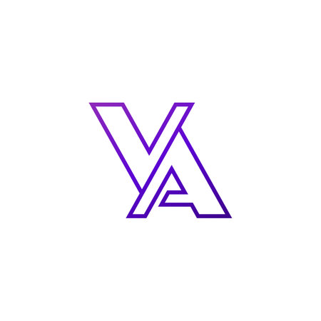 VA letters logo on white, monogram outline designのイラスト素材