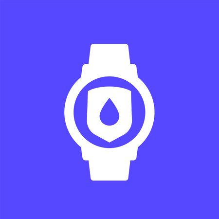 waterproof, water-resistant watch icon, vectorのイラスト素材